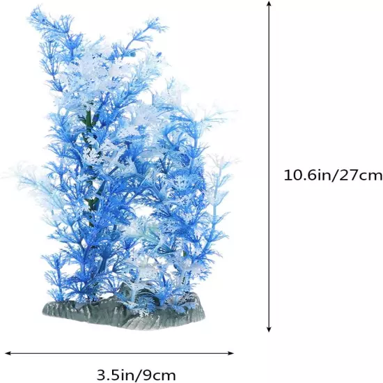 Aquarium Plastic Plants Large-Artificial Plastic Plant Blue Fish Tank Landscape