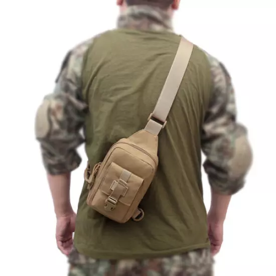 Tactical Sling Shoulder Bag Molle Front Chest Bag Outdoor Hunting Accessory Pack