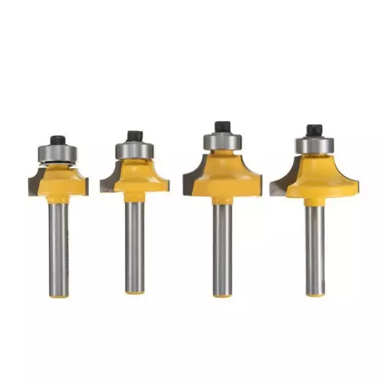 4 Pcs/1/4 Inch/Shank Round Over Bead Edge Forming Router Bit 1/2 3/8 1/4 1/8