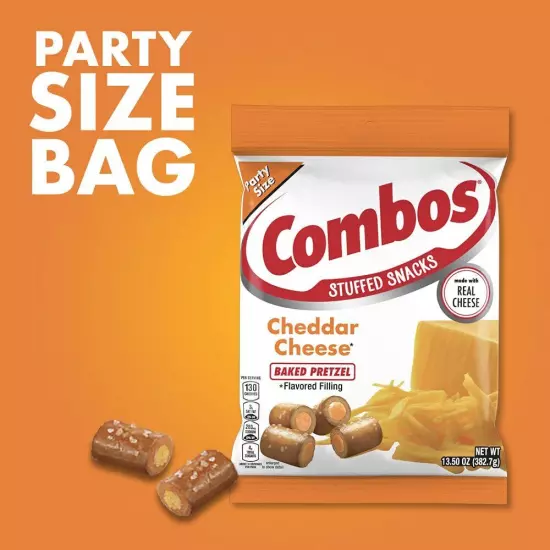 Combos Cheddar Cheese Baked Pretzel Snacks, 13.5 Oz. Ounce (Pack of 1) 