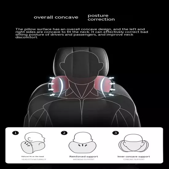 Car Neck Pillow Protective Lumbar Back Support Headrest Cushion Car Seat Pillow