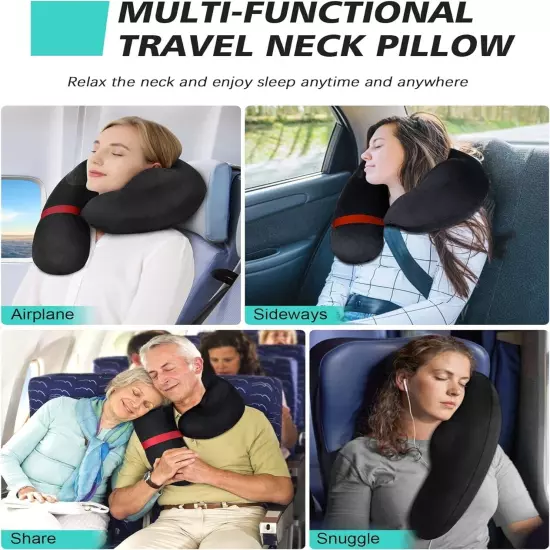 Neck Pillow for Travel, Inflatable Travel Neck Pillows for Airplanes