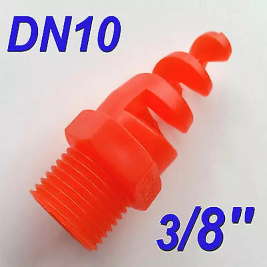 50 pcs New 3/8" DN10 Polypropylene PP Spiral Cone Spray Nozzle 3/8 " BSPT 0.375"