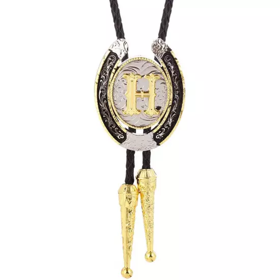 Bolo Tie for Men- Golden Initial Letter A to Z Western Cowboy Bolo Tie for Women