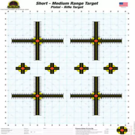 Short Medium Range Rifle Paper Shooting target Pad of 25 single targets Hunting