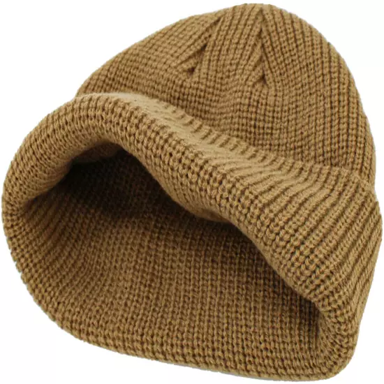 Warm Winter Knit Cuff Beanie Cap Fisherman Watch Cap Daily Ski Hat Skully