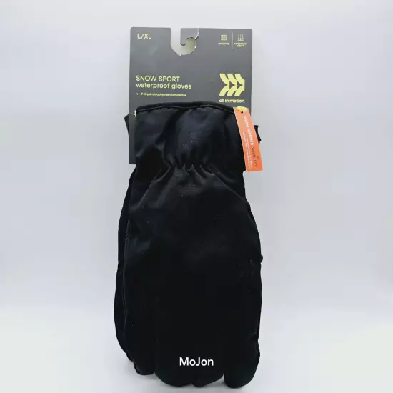 Men's Waterproof Snow Gloves - All in Motion Black L/XL