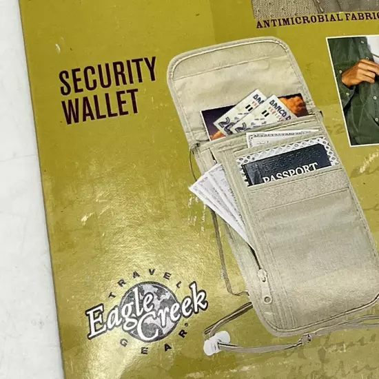 NEW Eagle Creek Secret Undercover Security Wallet Money Passport Keys Open Box