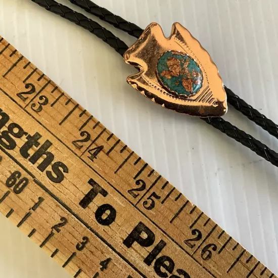 Vintage Bolo Tie Copper Tone Arrowhead