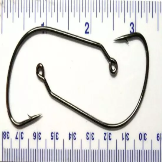 100 Mustad 91768 Black Nickel 28 Degree Wide Gap Jig Fish Fishing Hooks size 6/0