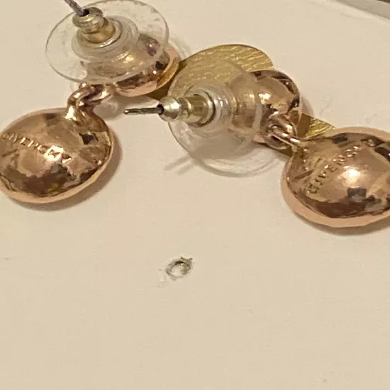 Givenchy Rose Gold Tone Crystal Dangle Drop Earrings 