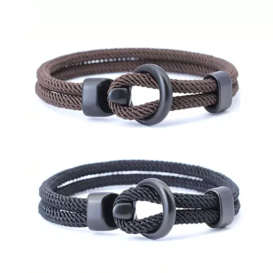 Pulsera de cuerda Náutica de doble capa para hombre accesorios de supervivencia