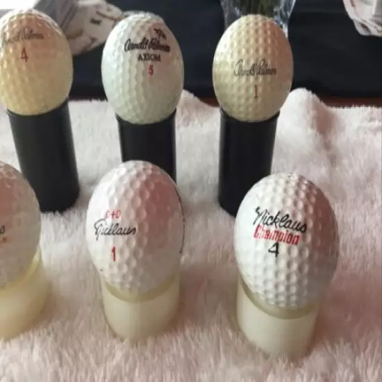 Lot Of SIX Vintage Autograph Golf Balls From Golf Legends NICKLAUS & PALMER