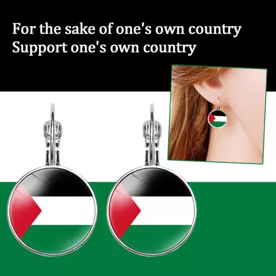 Palestine Flag Earrings Jewellery Pendant Earrings Palestinian 2024 Z4X3