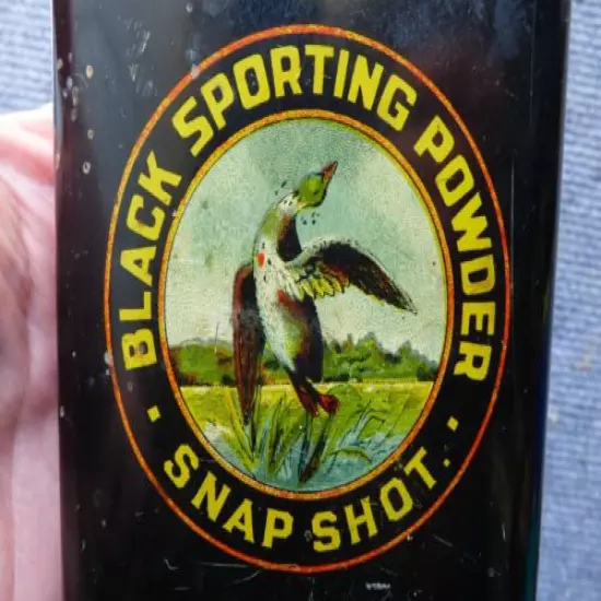 Rare SNAP SHOT Canadian Industries LTD black gun powder tin can FREE SHIP!