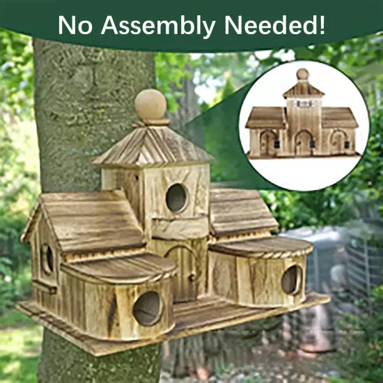 Stylish Solid Wood Outdoor Bird Cage - Spacious Villa with Warm Insulation for P