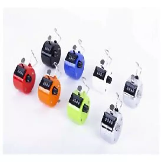 4 Digit Number Dual Clicker Golf Hand Tally Counter Black Handy Convenient（8pcs）