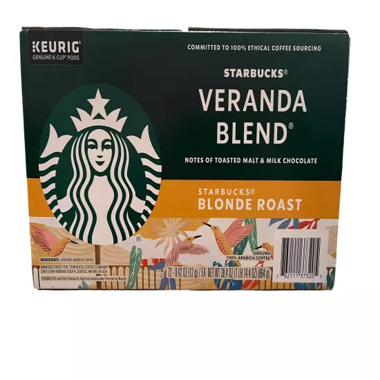 Starbucks Coffee Veranda Blend Blonde Roast K-Cup, 72-Count