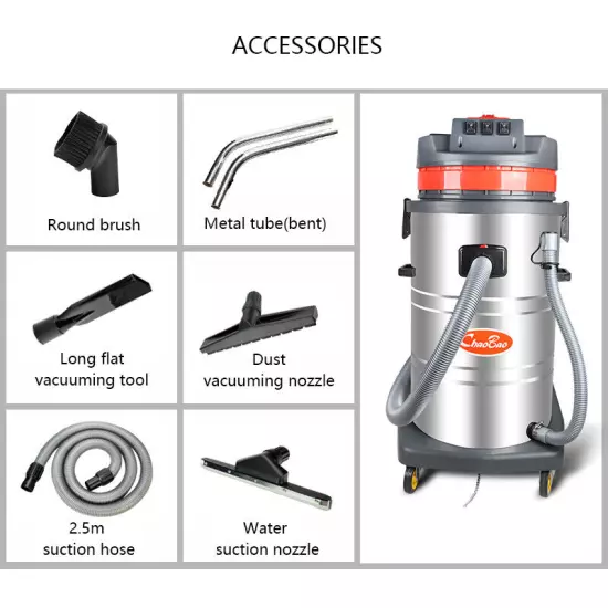 High Quality 3-motor 3000W 80L Wet Dry Industrial Vacuum Cleaner with EU Plug