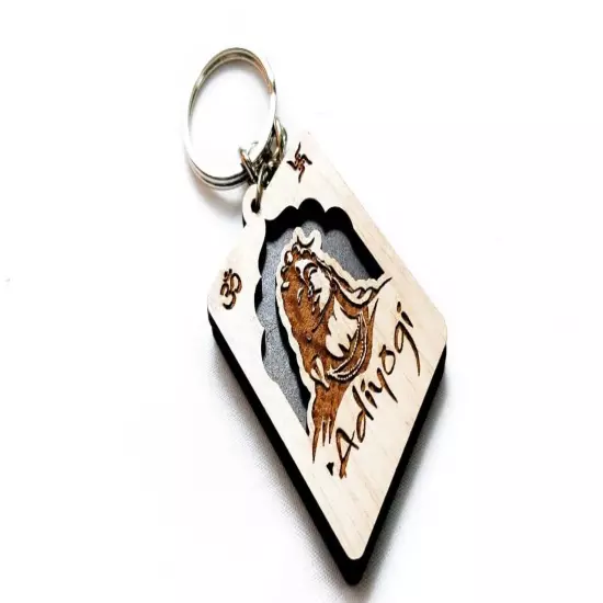 New wooden 5 pcs 1 Pack SHIV JI key chain / keyring handmade item