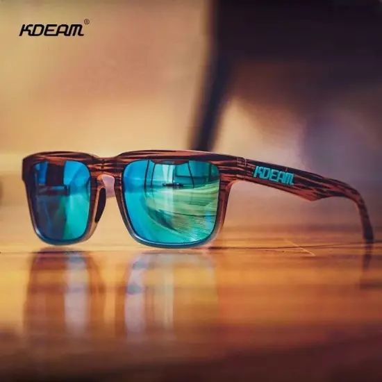 KDEAM Square Polarized Sunglasses Men Sports Outdoor Travel Glasses Women UV400