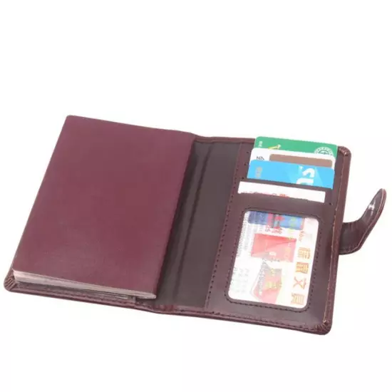 PU Leather Passport Cover Men Travel Wallet Credit Card Holder Cover Russian Dri