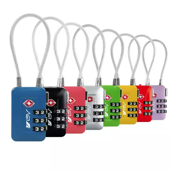 BV TSA Luggage Lock Suitcase Travel Lock Digit Combination Multi-Colors (2 Pack)