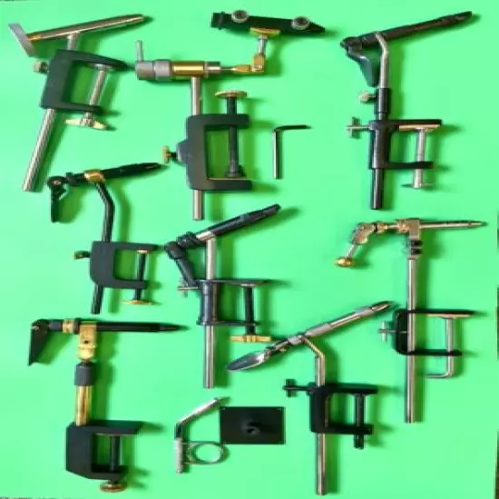 HUGE SELECTION OF VISES FOR FLY TYING, 9 DIFFERENT TYPES OF VISES, VISE