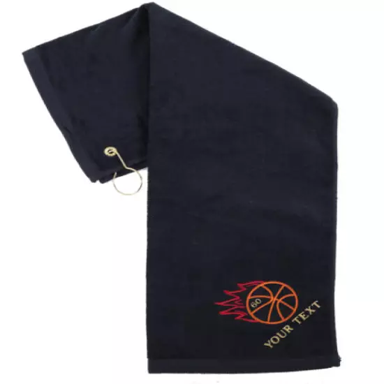 Custom Basketball Towels, Sports Personalized Towels for Teams - Fire Ball