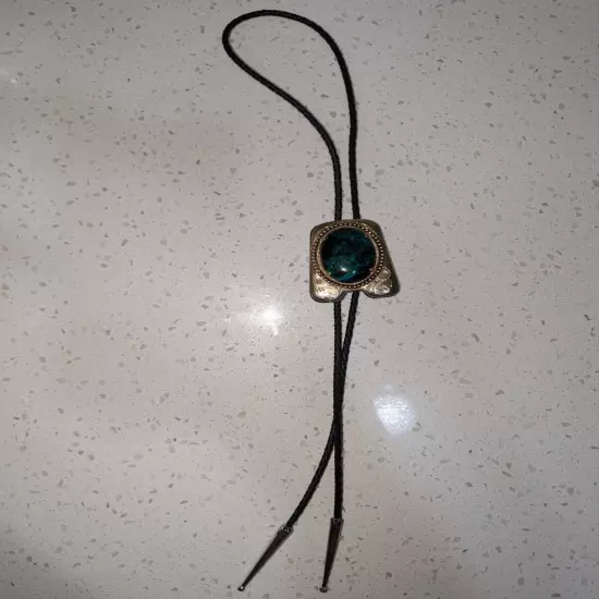 Natural Green/ Turquoise Bolo Tie