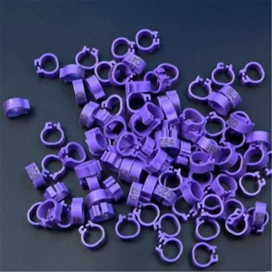 100pcs Bird Rings Leg Bands For Pigeon Parrot Foot Clip Rings Number 001-100