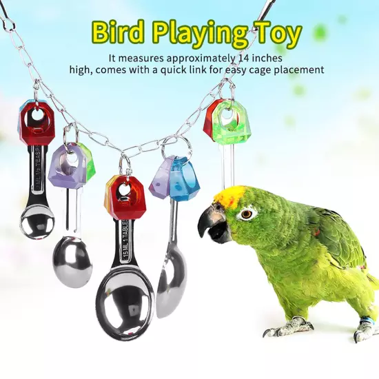 Colorful Plastic Parrot Bird Chewing Playing Toys Cage Hanging Decoration