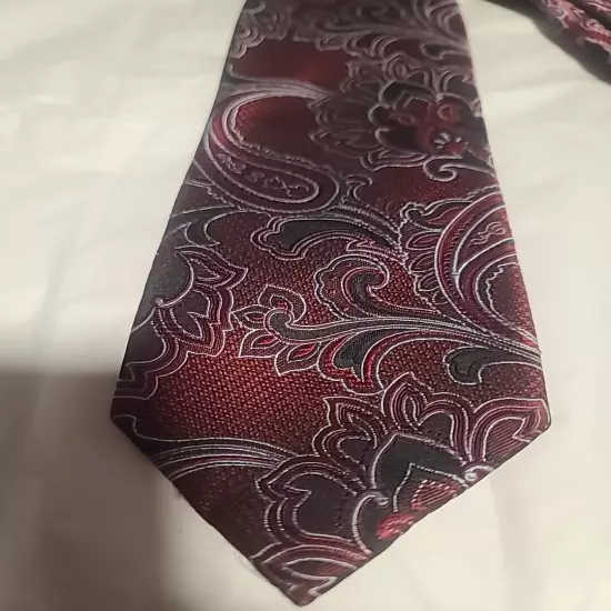 Jos A Bank Red Floral Silk Tie