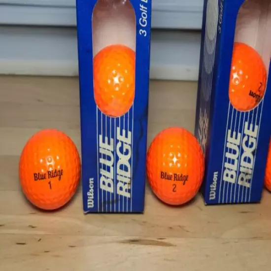 Vintage Dozen Wilson Blue Ridge Orange Golf Balls Unused With Box 