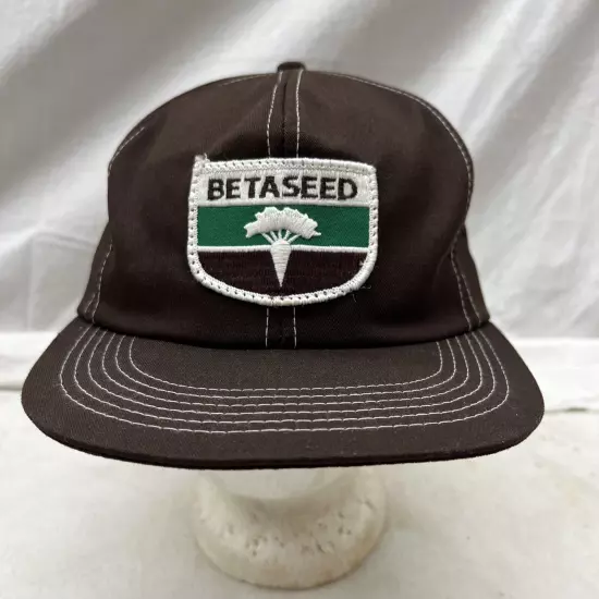 trucker hat baseball Cap Vintage Snapback K Products Patch Betaseed Farm Brown