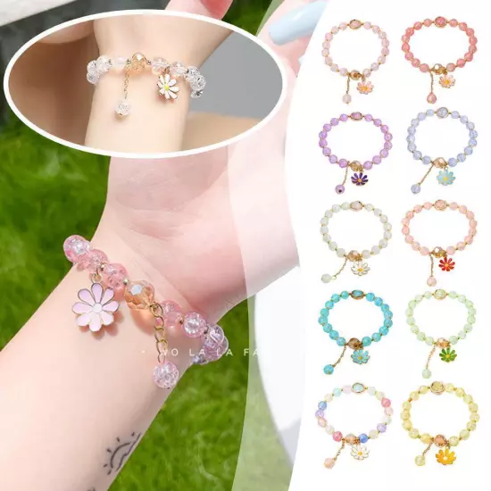 Crystal Bracelet Daisy Bracelet Beads Cute Girly Fashion Gelang Accessories C2N9