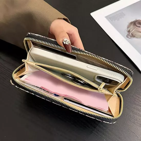 Wallet Long Zip Purse Card Phone Holder Case Women Clutch Handbag а)'