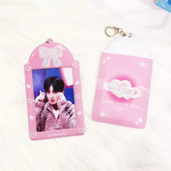 Cute Photocard Holder Idol Photo Case ID Card Cover Keychain Bag Pendant `