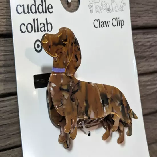 The Cuddle Collab Target Limited Edition Acrylic Dachshund Claw Hair Clip NEW