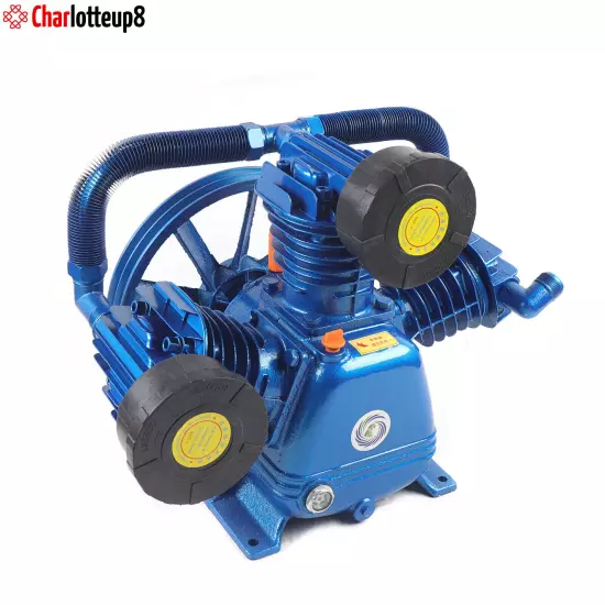 175PSI 10HP 7.5KW W Style 3-Cylinder Air Compressor Pump Motor Head Double Stage