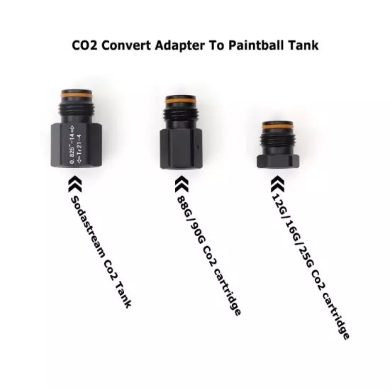 0.825" Co2 Cylinder Convert Adapter To Paintball Tank Thread Fit For SodaStream