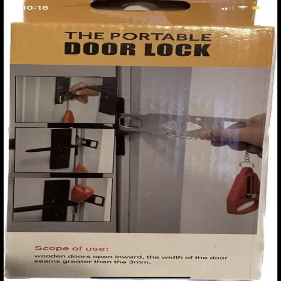 The Portable Door Lock Hardware Tool Safety Security Privacy Travel NEW