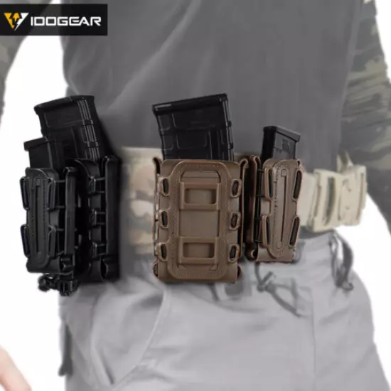 IDOGEAR Tactical 5.56 Mag Pouch 9mm Mag Carrier MOLLE Mag Holder Airsoft Gear 