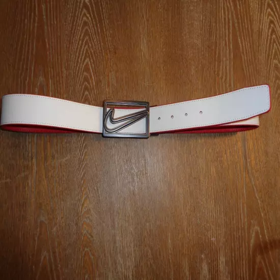 Men’s Nike Golf Leather Belt Red And White Reversible 42 In