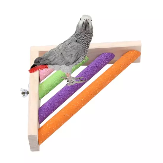 POPETPOP Bird Perch Bird Corner Perch: Wooden Parrot Perch Stand Bird Cage Pl...