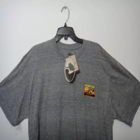  Mossy Oak Outdoor Hunting Men Short Sleeve Shirt Color Gray Size XLG