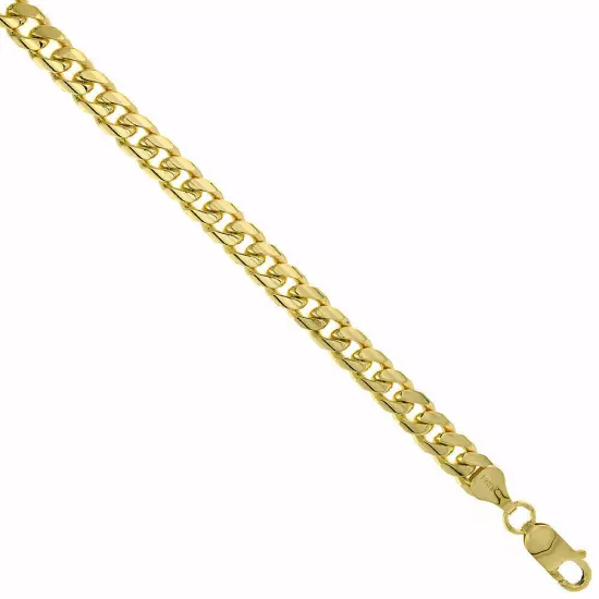 14K Yellow Gold Solid 2.7mm-6mm Miami Cuban Chain Link Necklace Bracelet 7"-30"