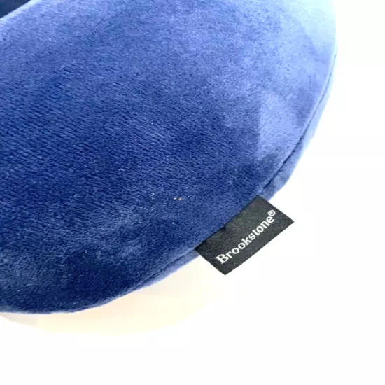 BROOKSTONE MEMORY FOAM TRAVEL PILLOW navy blue with matching eye sleepers