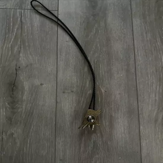 Vintage Fashion Bolo Lanyard Tie with Gold Medallian 18” long