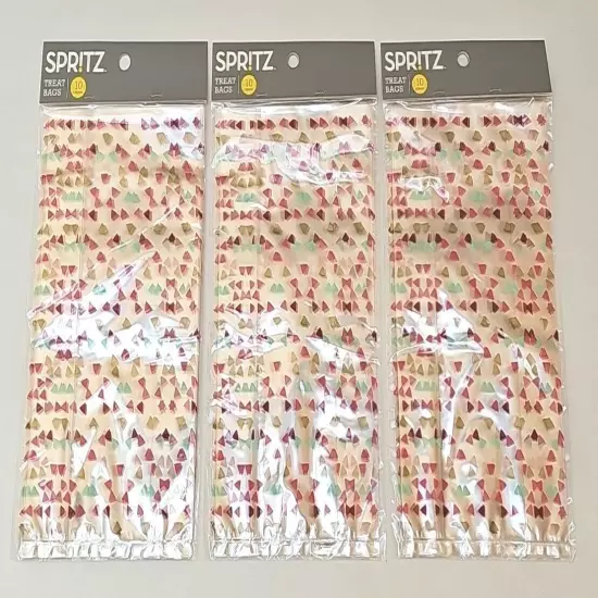 30 Spritz Multi-Color Cellophane Treat Bags For Parties - Three 10 Count Packs 